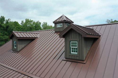 brown metal roof