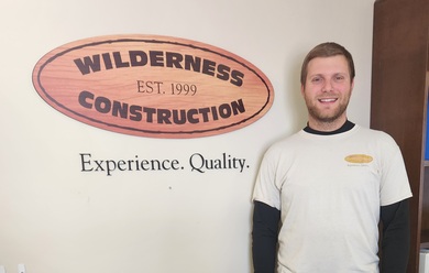 Luke Vandenberg, Carpenter, at Wilderness Construction.